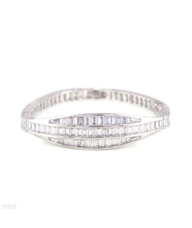 BRACELET BAGUET ZC BL15 SLVR-CLEAR