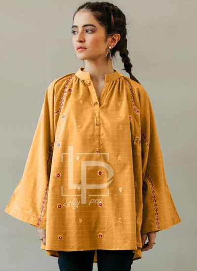 SHIRT STYLE EMBROIDERE KURTI FOR WOMEN