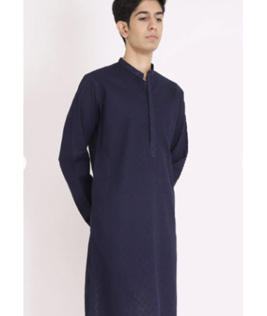 EMBROIDERED KURTA-NAVY