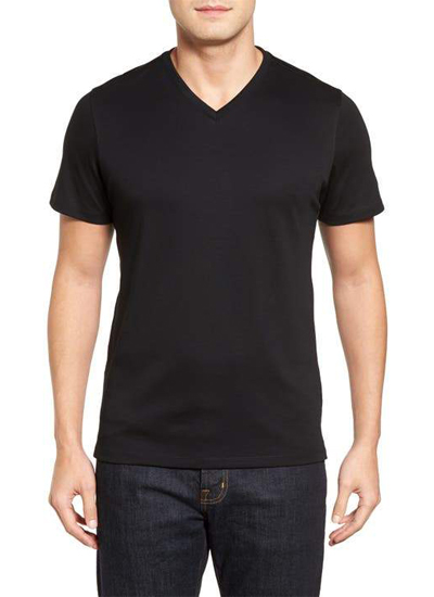 Black - V Neck T Shirt