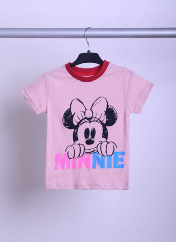 Girls minnie printed t-shirt (Dusty Pink)