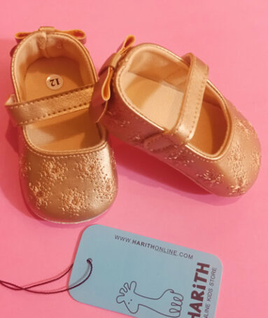 Newborn Baby Golden Pumpy Shoes