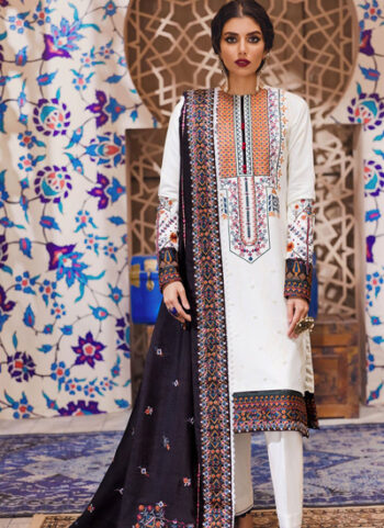 Embroidered Digital Printed Unstitched Lawn