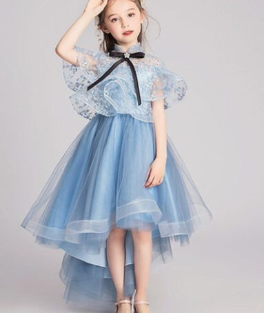 Skyblue Frock With Black Bow