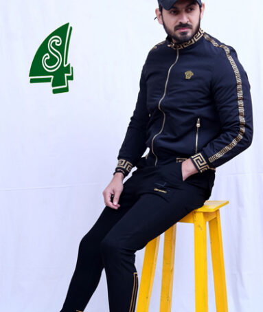 Imported Black Trouser With Yellow Embroidery