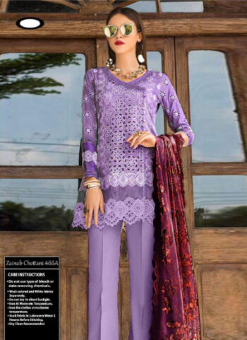 Embroidered Lawn With Chiffon Dupatta