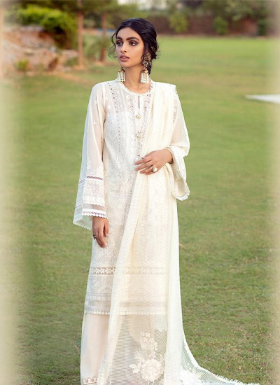 Sunheri Eid By Baroque Embroidered Lawn 3Piece Suit BR-07 LEYA