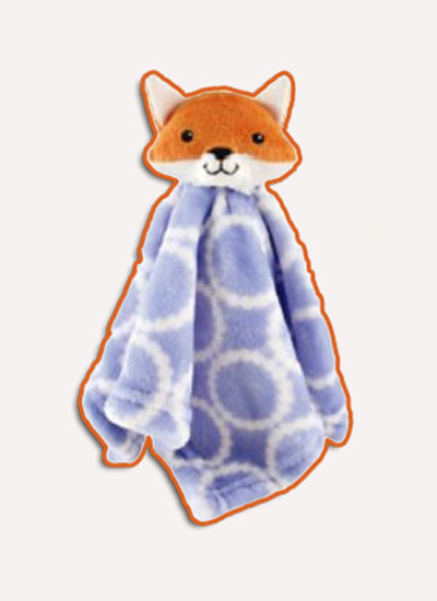 Animal Face Kids Plush Security Blanket