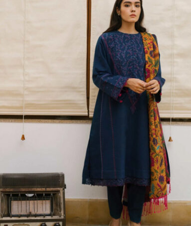 Embroidered Dyed Light Khaddar Dress