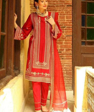 Embroidered Lawn Stitched 3PC Suit