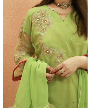Embroidered Net Suit For Women