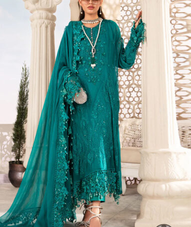 Embroidered Pure Chiffon Front Diamantes
