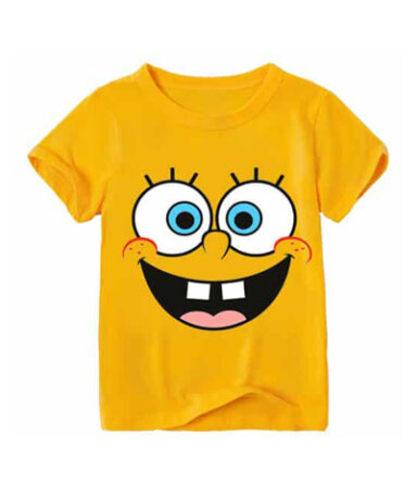 Kids Yellow Casual T Shirt Wide Eyes