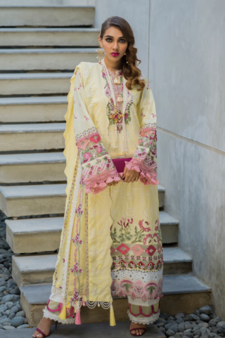 Chikankari Embroidered Lawn Front