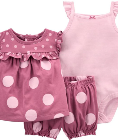 Ct 3 Piece Set Baby Girl Pink