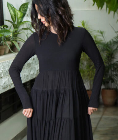 Tiered Kurta With Elongated Sleeves. 