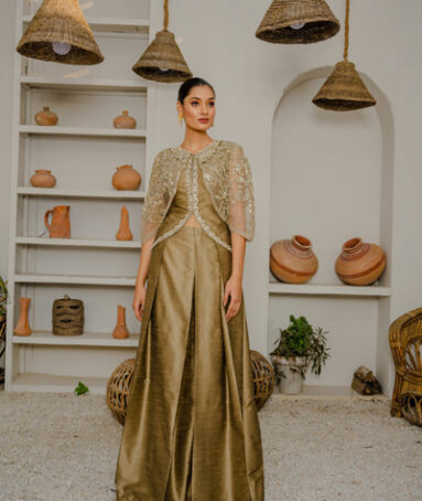 2 Piece Embellished Organza Raw Silk Lehenga