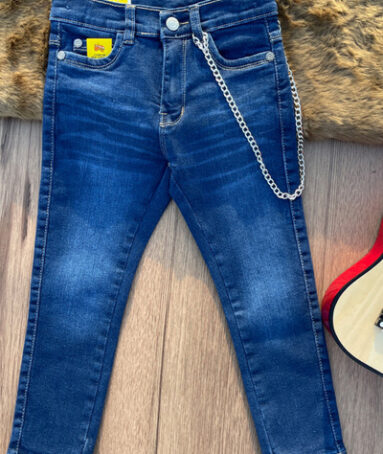 Boys Blue Jeans With Chain Accessory