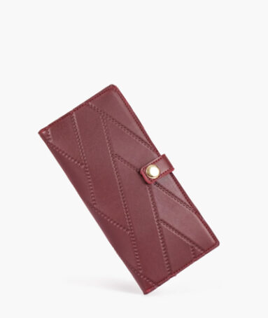 Burgundy Quilted Two-Fold Wallet