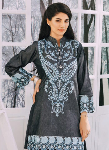 Denim Embroidered Exclusive Shirt For Women