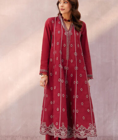 Embroidered Lawn Anarkali Dress For Women