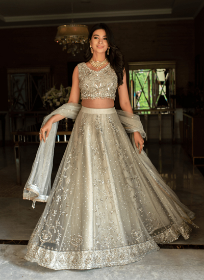 Net Hand-Crafted Lehenga For Women