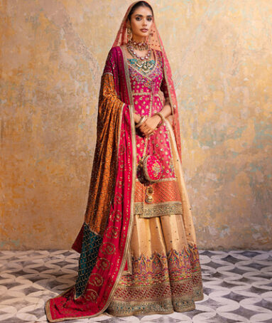 Noori Magenta Embroidered Bridal Dress