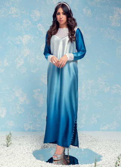 Royal Blue Gradient Dress For Women