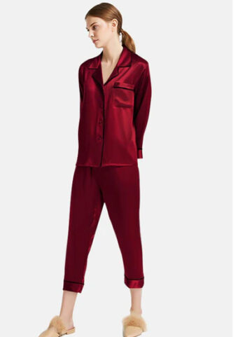 Scarlet Red Mulberry silk Jumpsuit