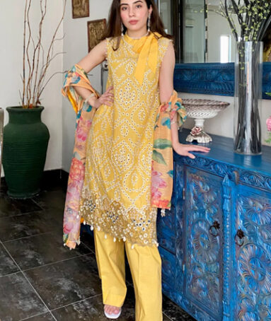 Embroidered Chikan Shirt Lawn Dobby