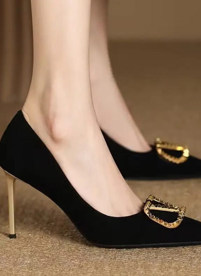Hot black suede Heel For Women