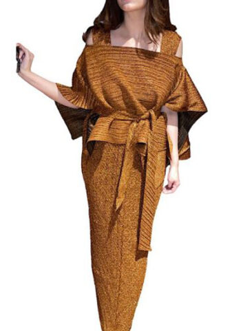 IYANA Golden Brown Dress For Women