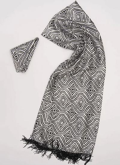 Silver Enigma Silk Scarf For Men