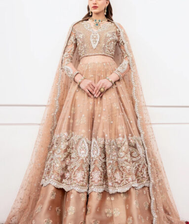 Soft Peach Bridal Hand Worked Lehnga