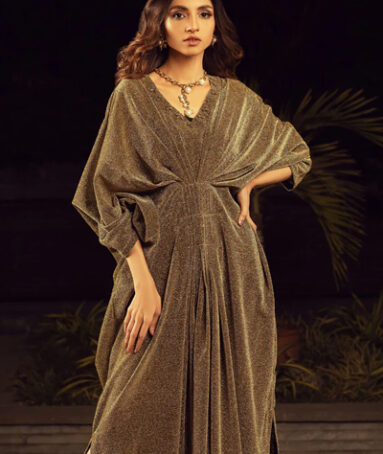 Sparkling Gold Kaftan With Softest Cotton