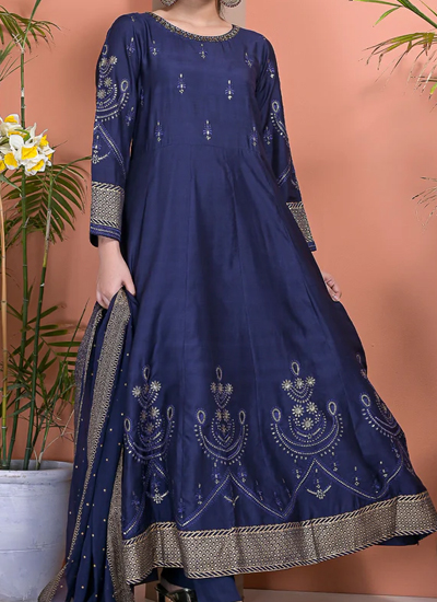 Viscose Embroidery Dress With Tilla