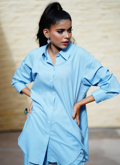 Ayesha Sameer Sky Blue Dress For Women