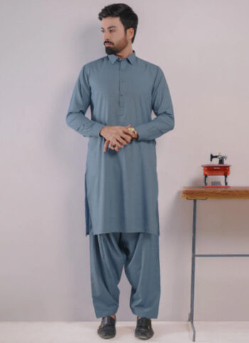 Blue Self Exclusive Designer Shalwar Kameez