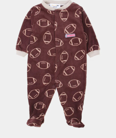 Brown Fleece Romper For Kids