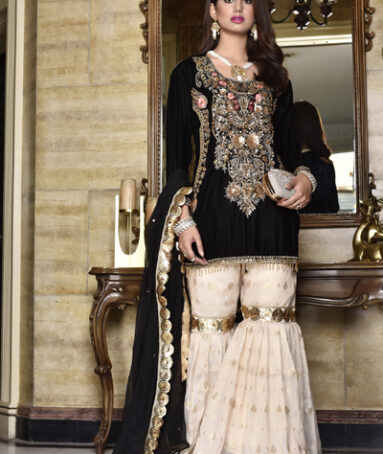 Embellished Silk Gharara Kurti For Women
