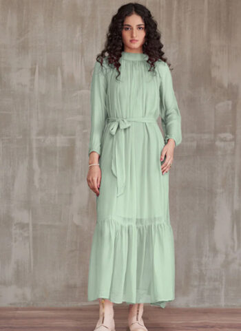 Light Green Western Georgette Dress